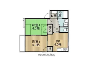 ピア波間ⅡB棟【202号室】の間取り