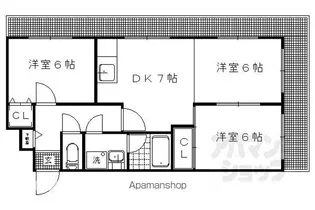 ハイムフロイデン一乗寺【B11号室】の間取り