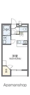 レオパレスブルーミンガーデンB【1階】の間取り