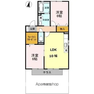 パストラル ⅠⅡ【I101号室】の間取り