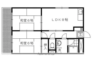 グランドールさかた【402号室】の間取り