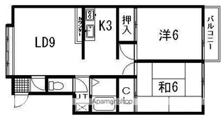 ヴィラージュ西町【203号室】の間取り