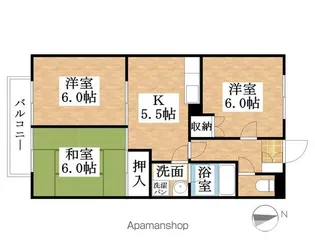 サープラススリーモリヤマ【201号室】の間取り