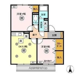 ROYAL GARDEN CASAHARA【1階】の間取り