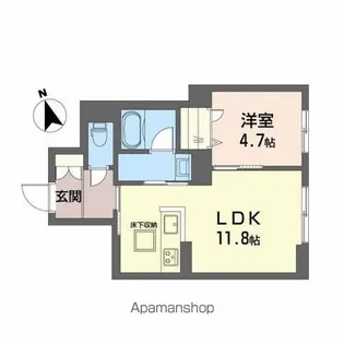 リバーサイド ハナ【1階】の間取り