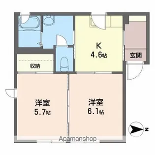 グランメール【101号室】の間取り