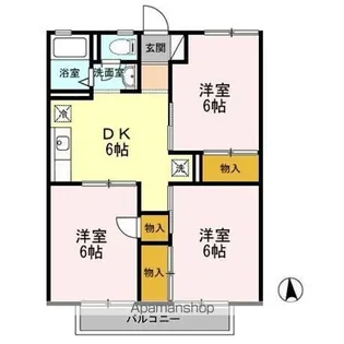 ハイツ御城 A【2階】の間取り