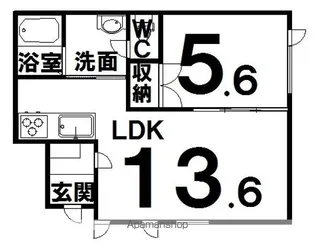 アイーレⅡ【1-B号室】の間取り