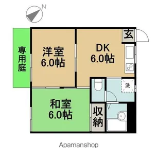 レジデンス南中野【101号室】の間取り