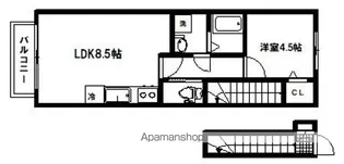 リアーレ荒巻神明【203号室】の間取り