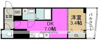エスリードレジデンス大阪福島フロント【6階】の間取り