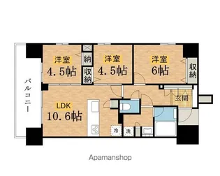 ラグゼナ八王子横山町【3階】の間取り