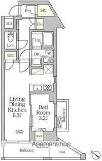 アジールコート松濤【7階】の間取り