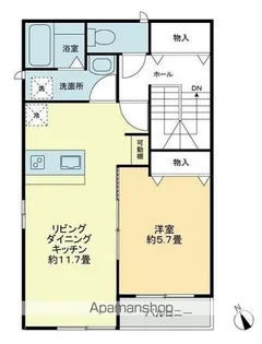 ベルリード栗林A【2階】の間取り