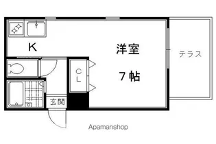 北白川BCBGCLUB【103号室】の間取り