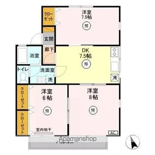 セジュール・喜 A【2階】の間取り