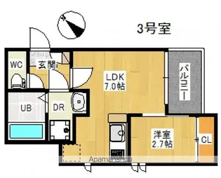 REGALEST 舟入【303号室号室】の間取り