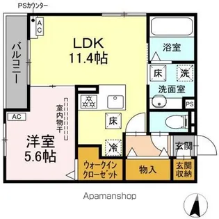 DーHILLS西浅田【1階】の間取り