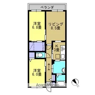 ニューノース壱番館【1階】の間取り
