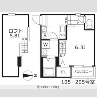 1Kの間取り画像