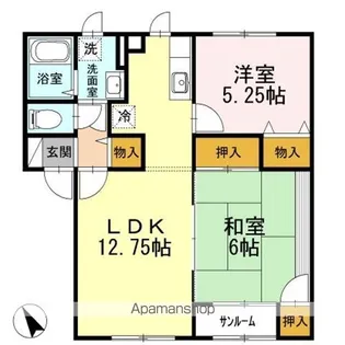 パレ・ボヌールII【2階】の間取り