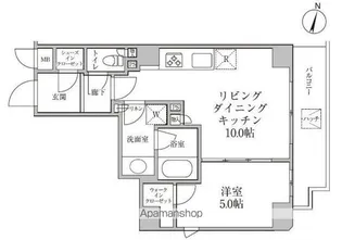 レジディア神楽坂Ⅱ【2階】の間取り