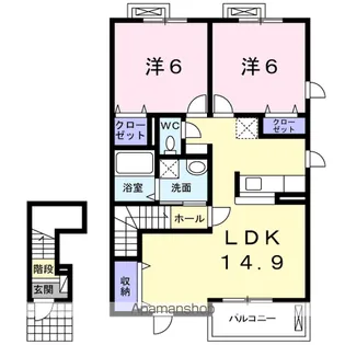 ジェントリーA【2階】の間取り