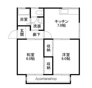ヴィレッジ四季【B102号室】の間取り