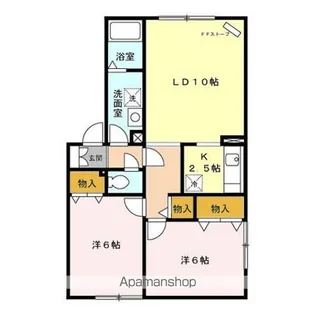 セジュール若草【2階】の間取り