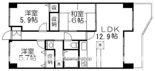 サンコート南草津【1201号室】の間取り
