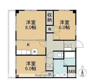 若林マンション【2階】の間取り