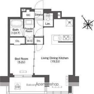 コンフォリア芝浦MOKU【4階】の間取り