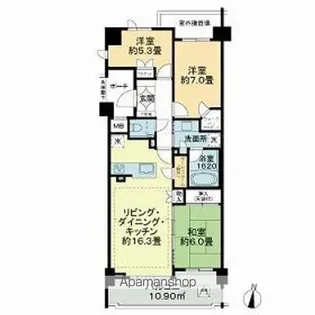 プラウド横濱ヒルトップ【5階】の間取り