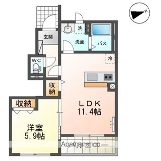 コンフォルト 岡部【1階】の間取り