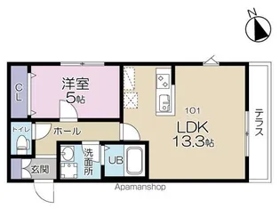 ルフレ本牧【1階】の間取り