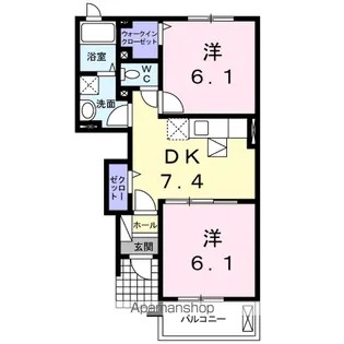 カーサ大井C【1階】の間取り