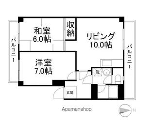 エステート国分【301号室】の間取り