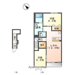 エスパース【2階】の間取り