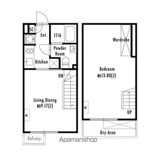 プライマル下北沢代沢【1階】の間取り