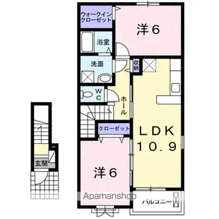 アルカンシエル弐番館【2階】の間取り