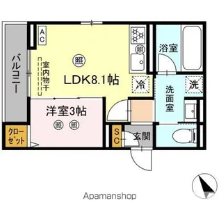 ルミエ西川口【3階】の間取り