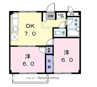 リバーサイドハイツ【1階】の間取り