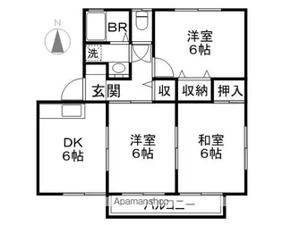 ハイカムール大北B【1階】の間取り
