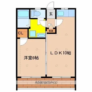 ディアコート・アイKAWARAMACHI Ⅱ【2階】の間取り