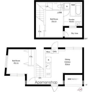 スクエアコート早稲田【1階】の間取り