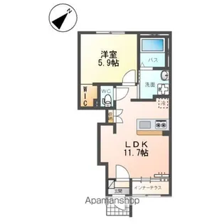 アジュマリー【105号室】の間取り