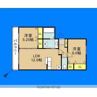 リベルテ空港東【302号室】の間取り