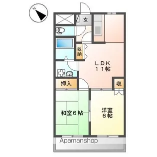 大佐野ハイツ【2階】の間取り