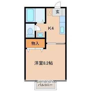 ソレアード遠見塚Ⅲ【1階】の間取り