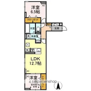 ルリアン保木間【1階】の間取り